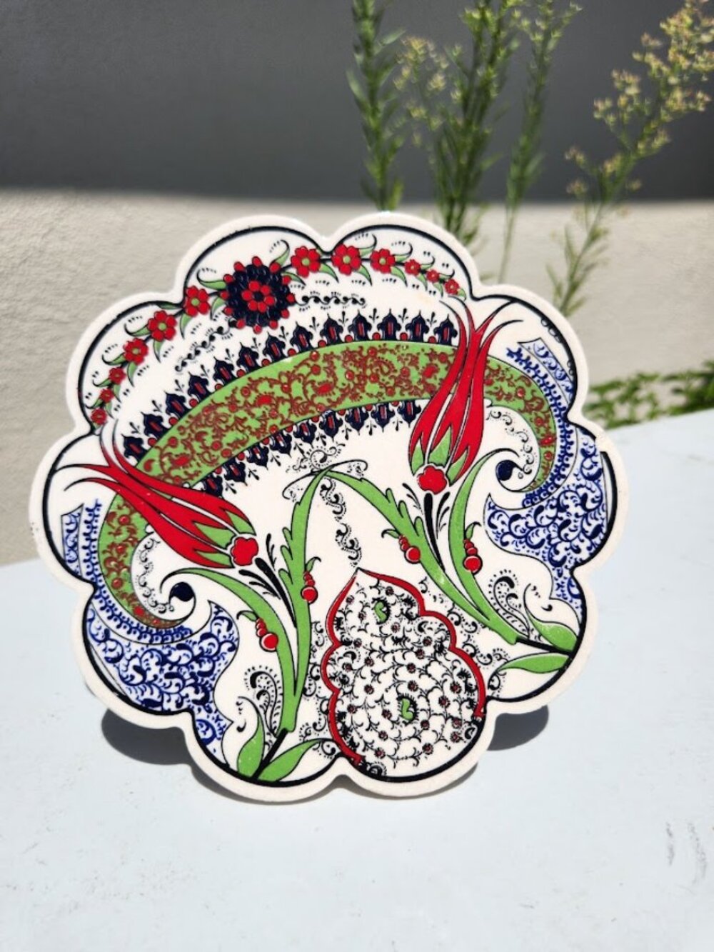 Handmade Turkish Ceramic Trivet Pot Holder Kitchen Tools Supplies Heat-Resistant
